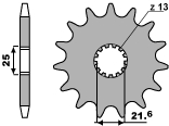 PBR řetězové kolo přední 564 16 18NC SUZUKI GSXR 600/750, GSR 600 (JTF520.16) (řetěz 525) (MADE IN ITALY)